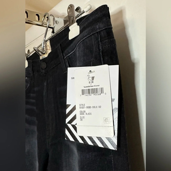 NWT Sandrine Rose x Free People Jeans Two Tone Zip Step Hem Size 30 - Picture 5 of 9